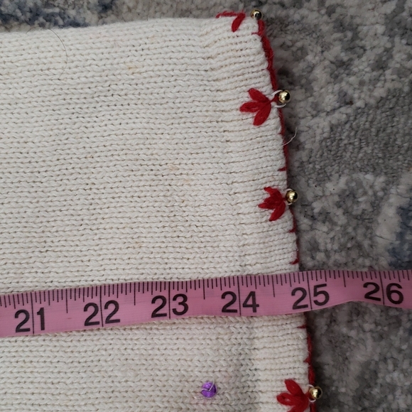 Vintage 90s Style Co MACYs Ugly Christmas Sweater Beaded Reindeer Zip Front Card - Picture 6 of 12